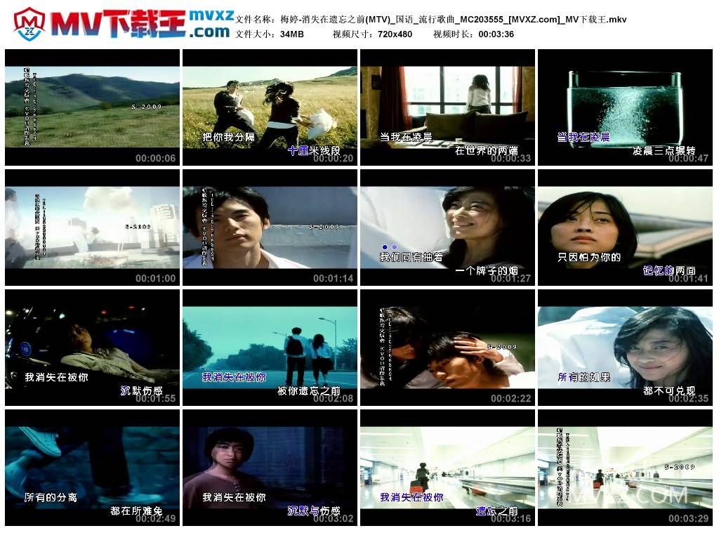 梅婷-消失在遗忘之前(MTV)_国语_流行歌曲_MC203555